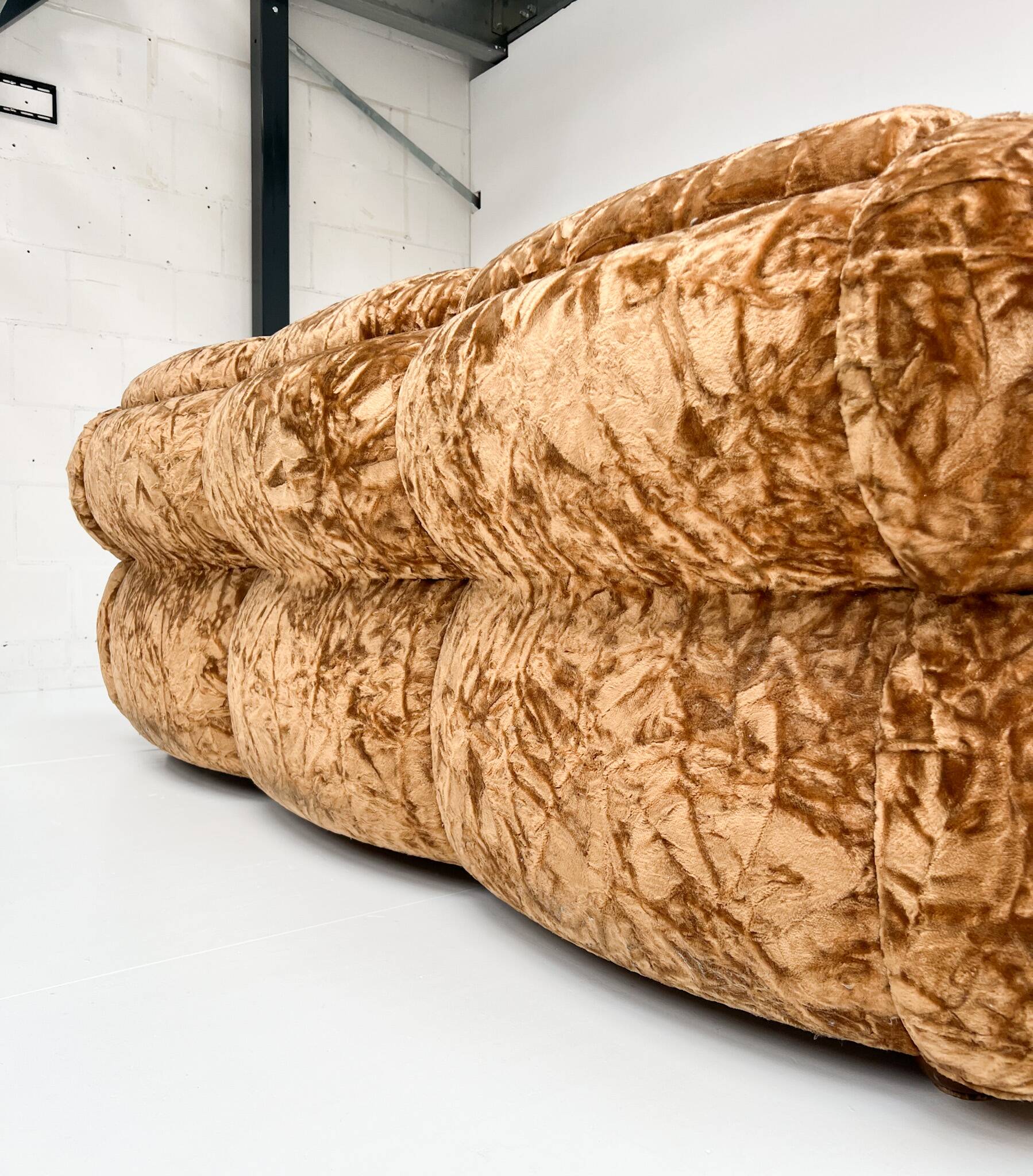 Canapé-lit vintage italien en velours, années 1970