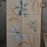 pull-out tables Vallauris, signed 'the wheel' ceramic, chrome foot