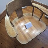 Pair of old pine armchairs