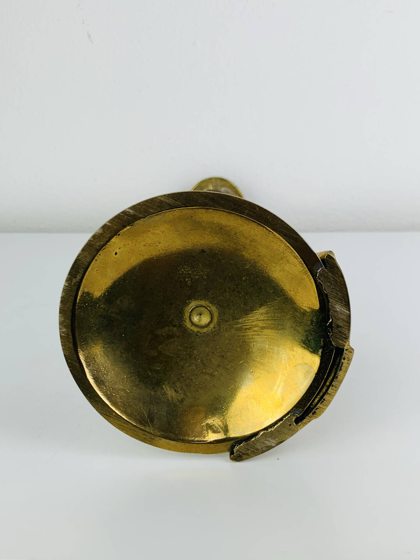 Sculptural brass candle holder, vintage