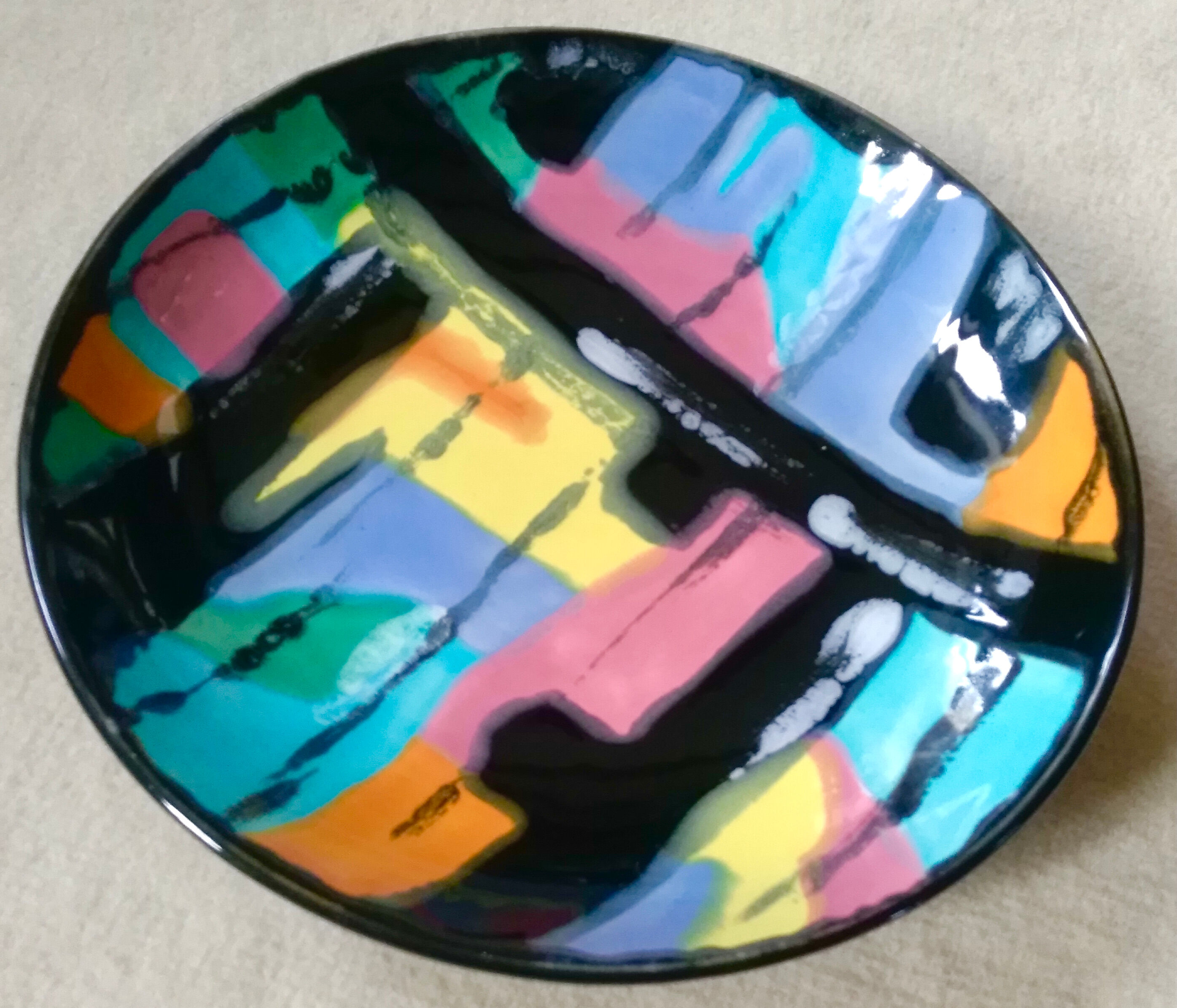 Longwy ceramic dish decorated Pigalle numbered