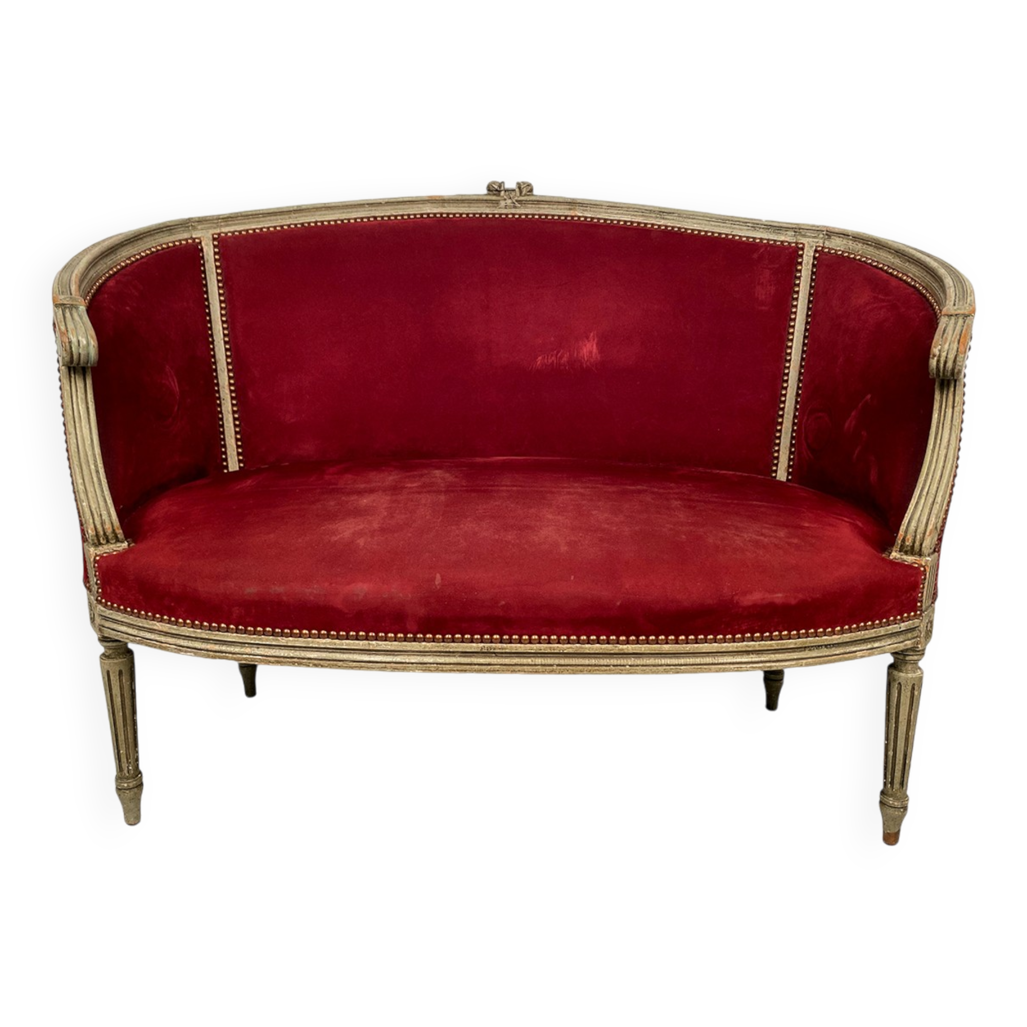 Canapé corbeille de style Louis XVI, fin XIXe-début XXe