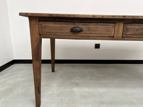 Old farmhouse table (50s) with 3 drawers