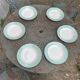 6 assiettes creuses en semi porcelaine ceranord france blanche et mint, vintage et collector
