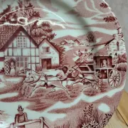Dessert plate Terre de fer Lunéville – English Style – The Copperfield – Toile de Jouy
