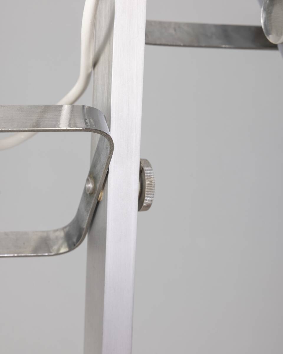 Vintage 70s metal floor lamp with two lights Italian design