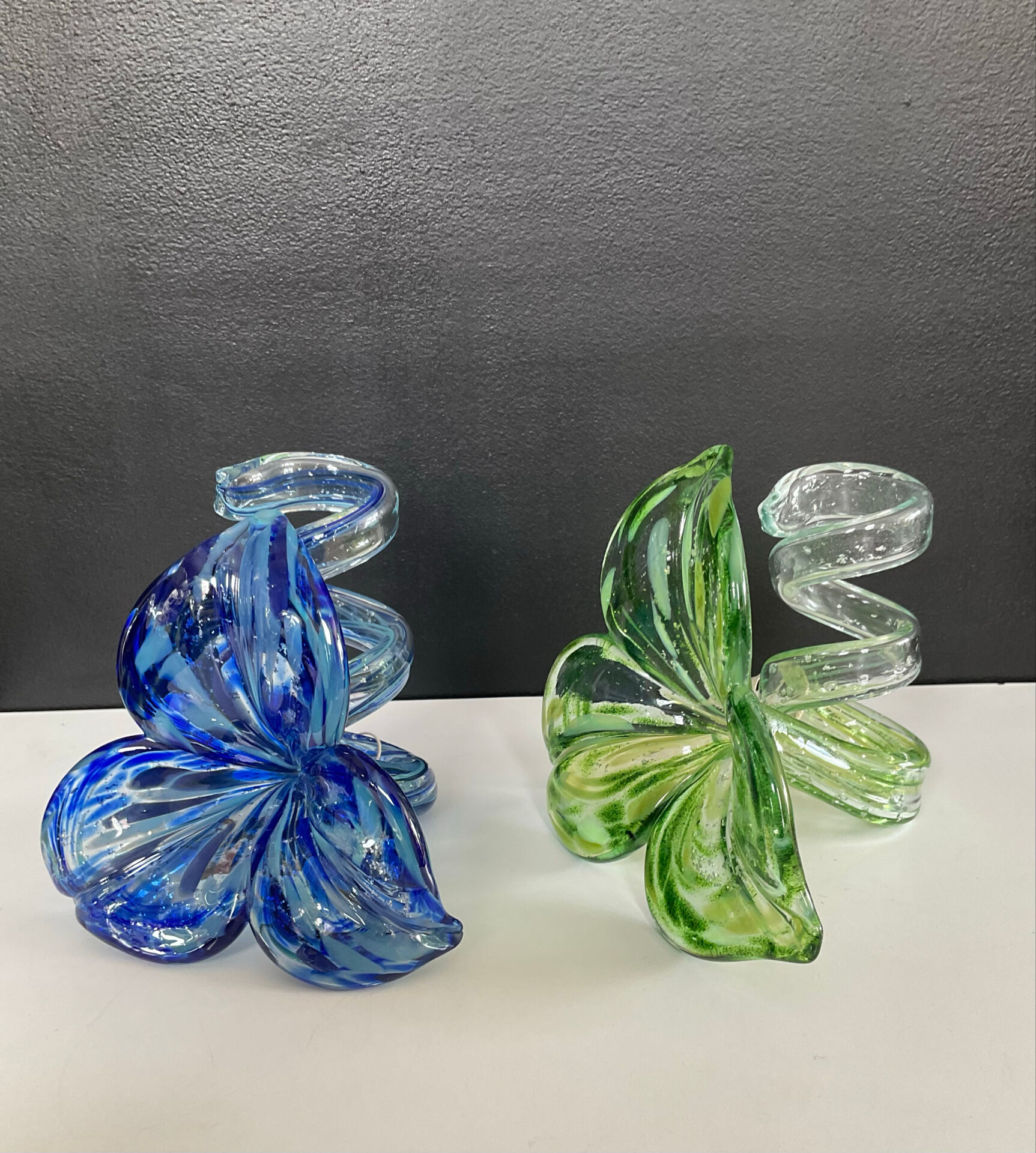 Pair of Murano glass paste candle holders