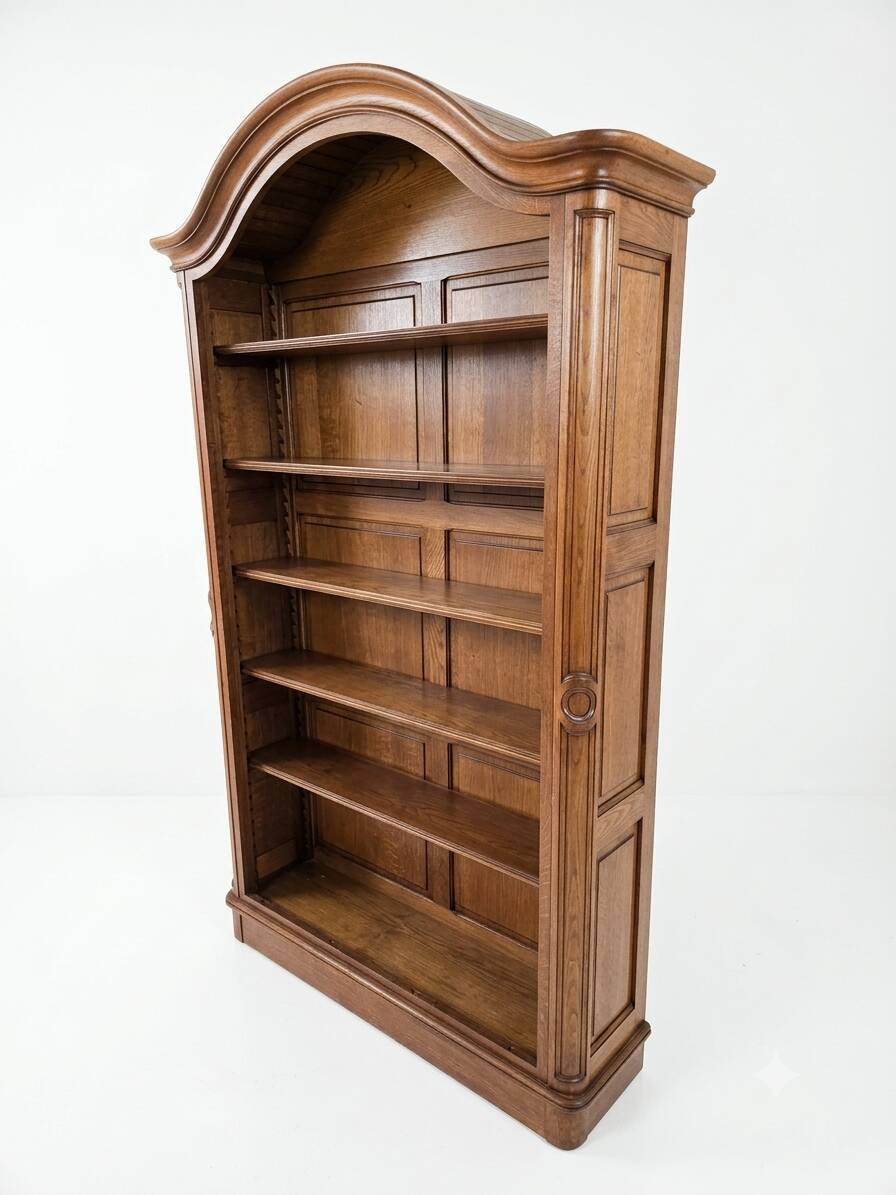 Gendarme hat library in solid oak, mid-20th century.