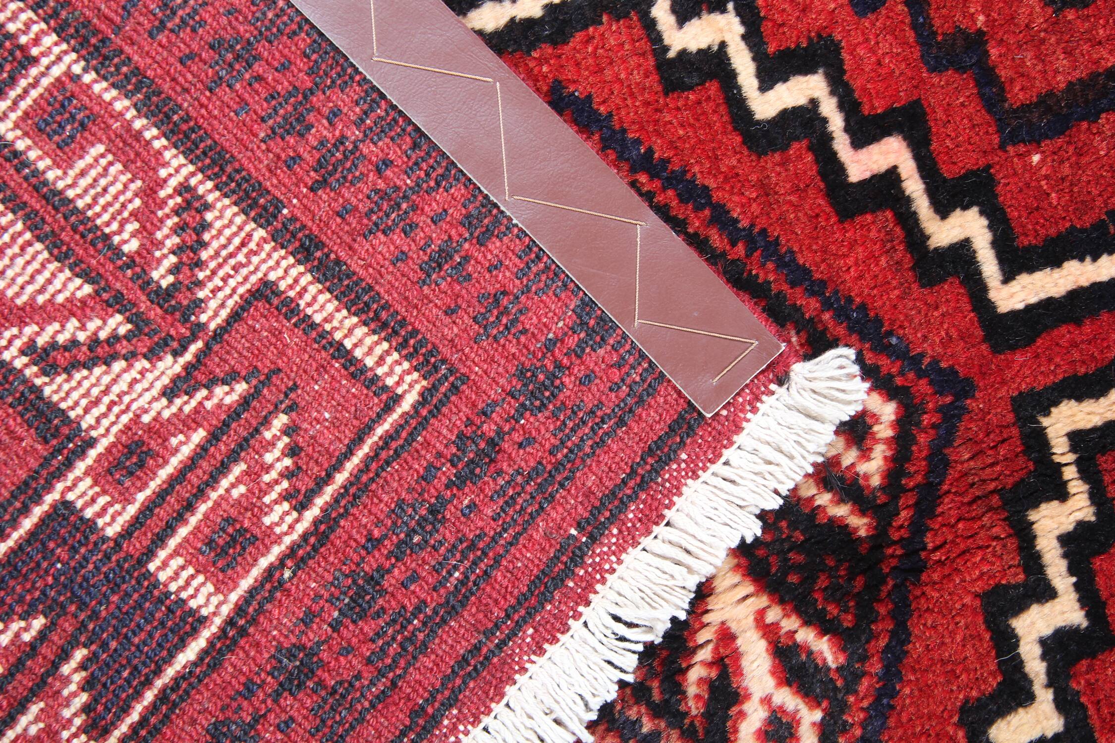 Red Wool Tribal Area Rug Hand made Oriental Wool Carpet- 171x247cm