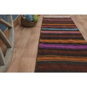 1970s Vintage Turkish Handmade Wool & Cotton Orange Runner Rug 70x311