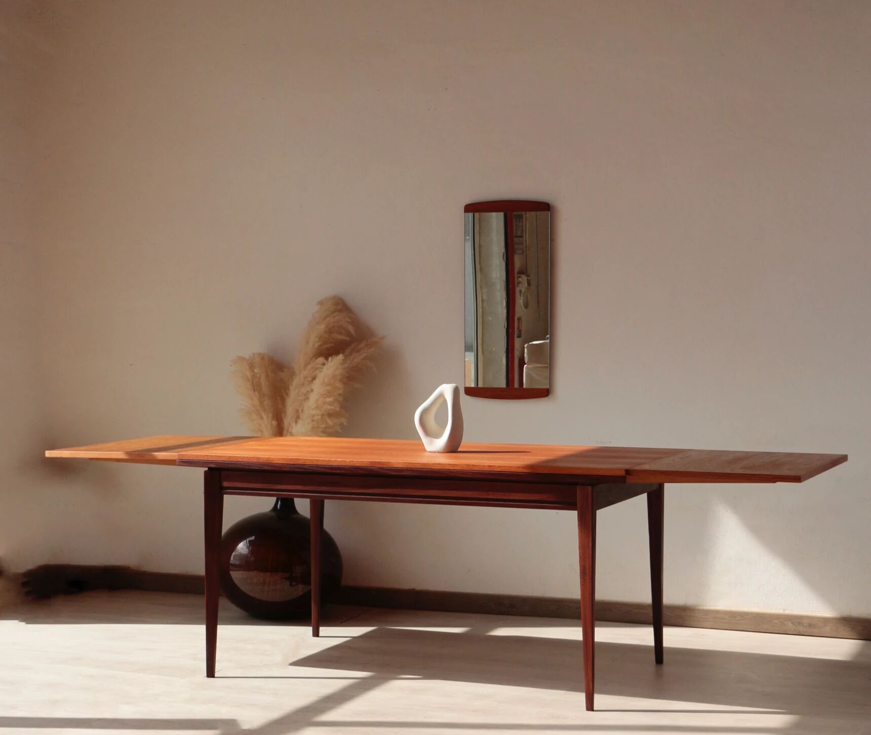Vintage teak and afromosia dining table – extendable Scandinavian design