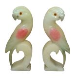 Alabaster Parrot Bookends, 1930s
