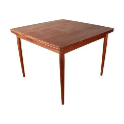 Table de repas Danoise carrée et extensible, teck, modèle 592, Arne Vodder.