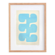 Abstract painting 30x40cm framed "era" light blue signed Eawy