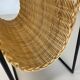 Aubock Style Mid-Century Rattan Bauhaus Magazine Holder, France, 1950s