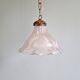 Suspension Holophane in ribbed transparent glass, 1930s
