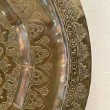Chic vintage ethnic decorative oriental engraved copper plate