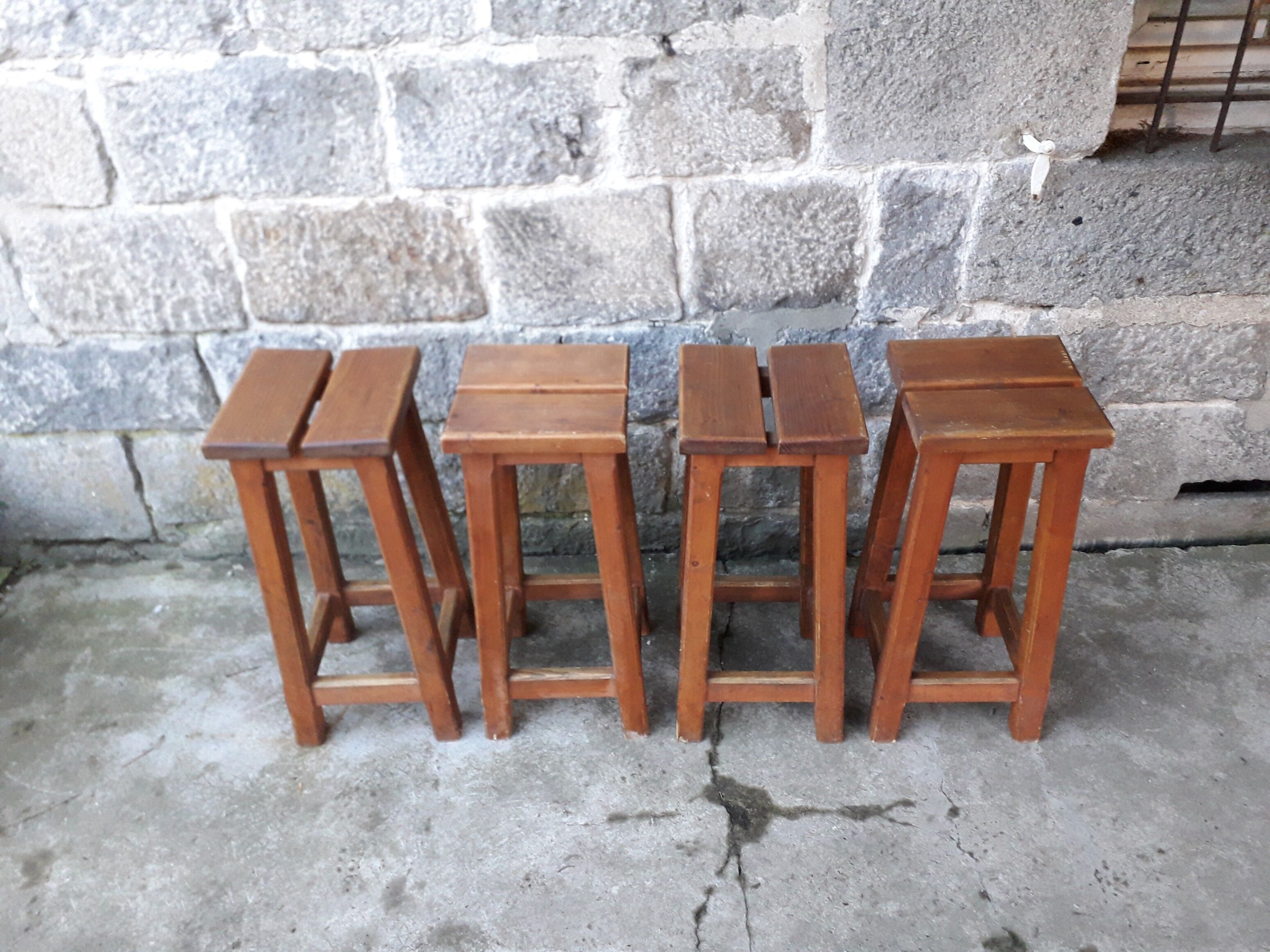 4 pine mountain style stools