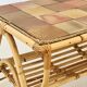 Rattan coffee table and ceramic tiles, France 60s