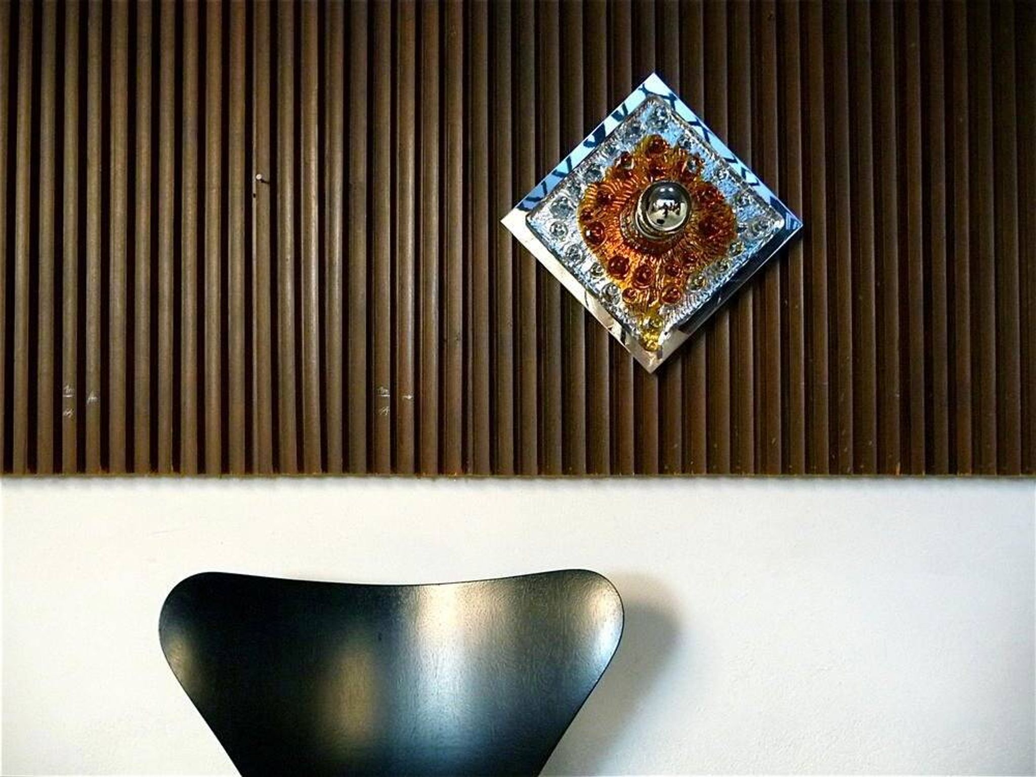 Murano glass & chromed metal wall lamp attributed to  Mazzega Italy 1960s