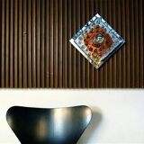 Murano glass & chromed metal wall lamp attributed to  Mazzega Italy 1960s