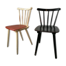 Pair mismatched Scandinavian chairs