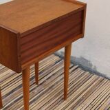 Bedside table spindle feet