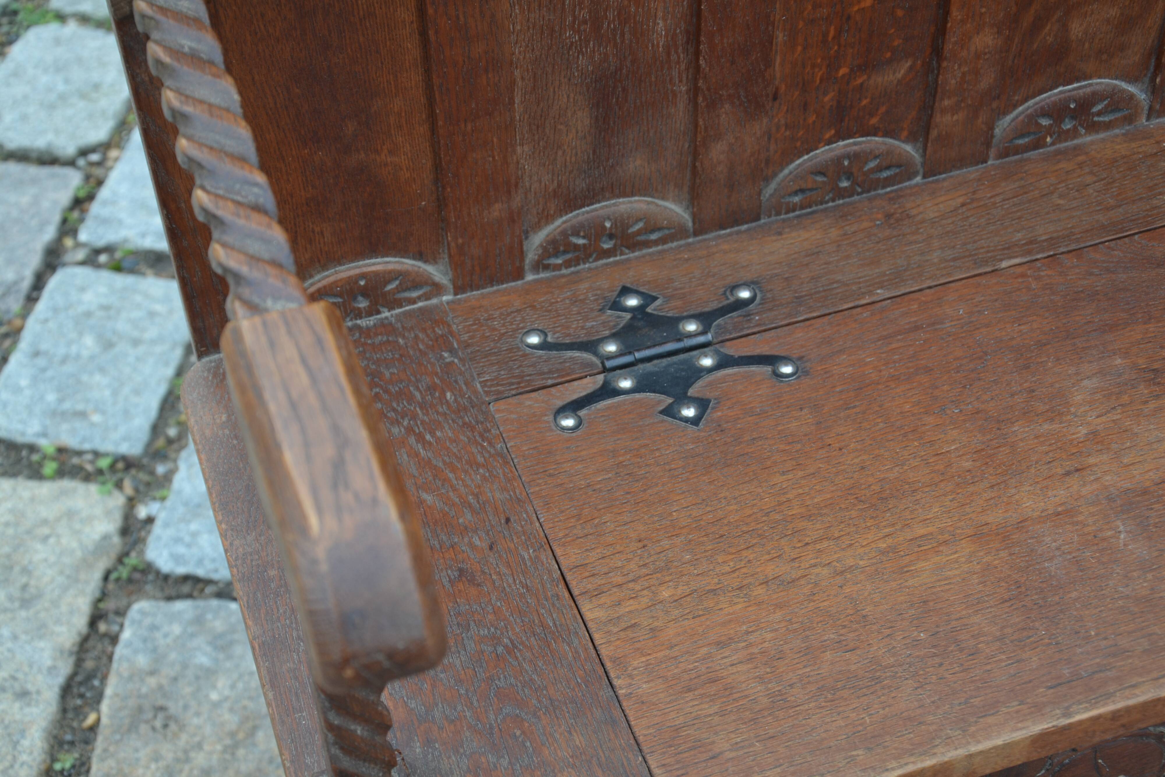 carved wooden chest bench