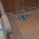 banc coffre en bois sculpté