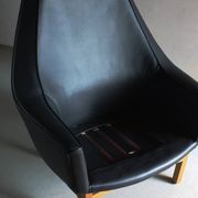 IB Kofod-Larsen leather oak easy chair | OPE Sweden | 1960s