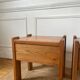 Paire de tables de chevet en orme maison regain 1970
