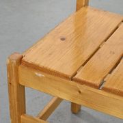Set of six solid pine chairs by Maison Regain