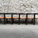 Chaises design graphique brutaliste 1970