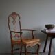 Vintage Sculptural Armchair in Oak and Leather, Danish Modern, 1940s