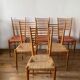 6 chaises paillées Genevieve Pons