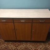 Light wood and Formica 1960 tray