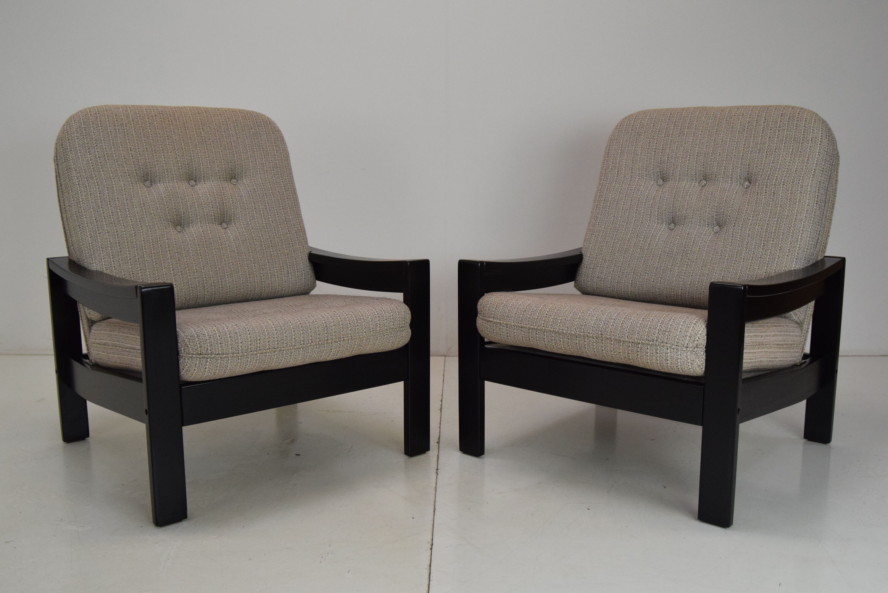 Pair of mid-century armchairs Leda Lux 1980's