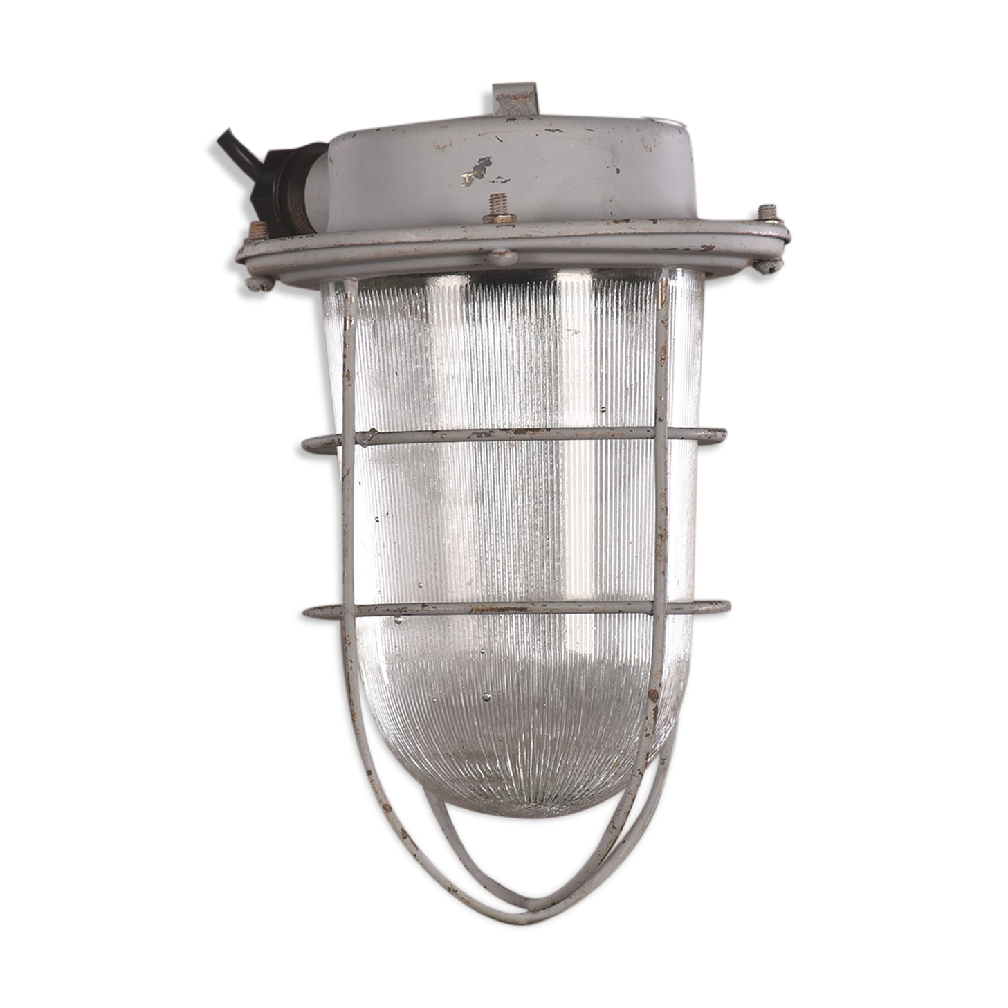 Lampe cage industrielle vintage