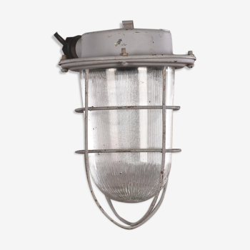 Lampe cage industrielle vintage
