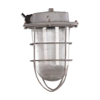 Lampe cage industrielle vintage