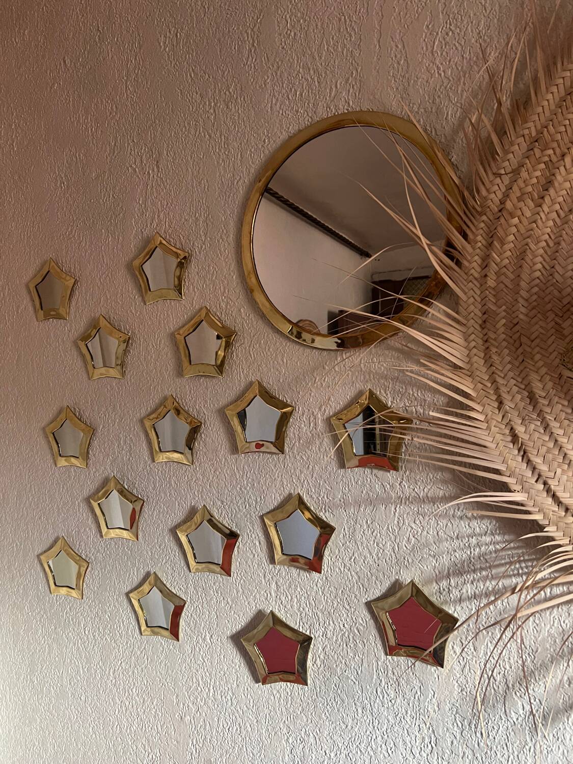 Ensemble de miroirs en laiton – décoration murale artisanale