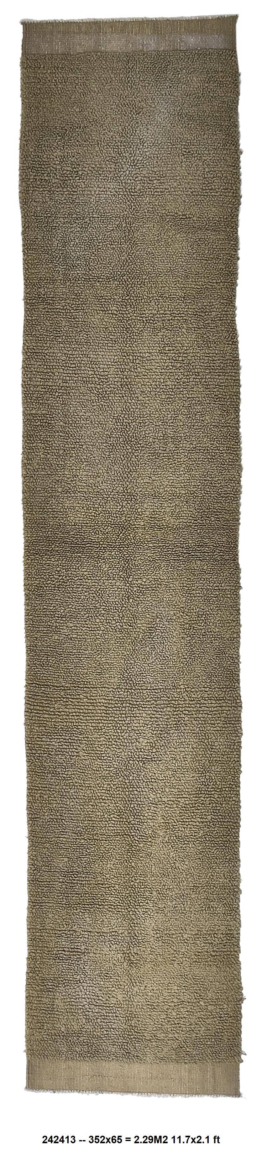 2x12 Olive Green Turkish Runner Rug 65x352Cm SK 242413