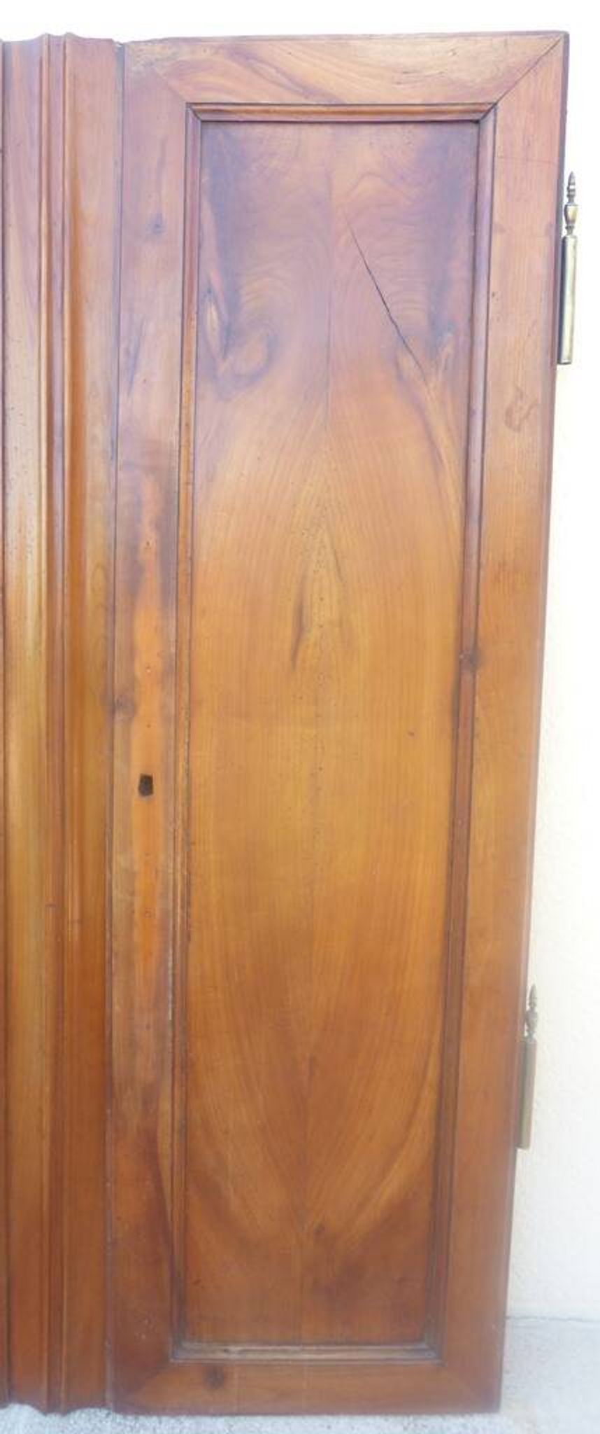 Pair of antique cherry wood cabinet doors from the 19th century in their original part