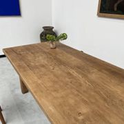 Large farm table from the 60s, in solid oak, with extensions
