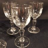 5 old blown glass liquor glasses