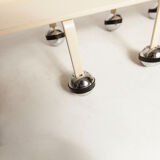 Wall coat rack 12 hooks balls 1970 beige and chrome