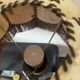 Vintage 80s wooden rustic lamp