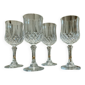 4 verres à vin cristal d'arques