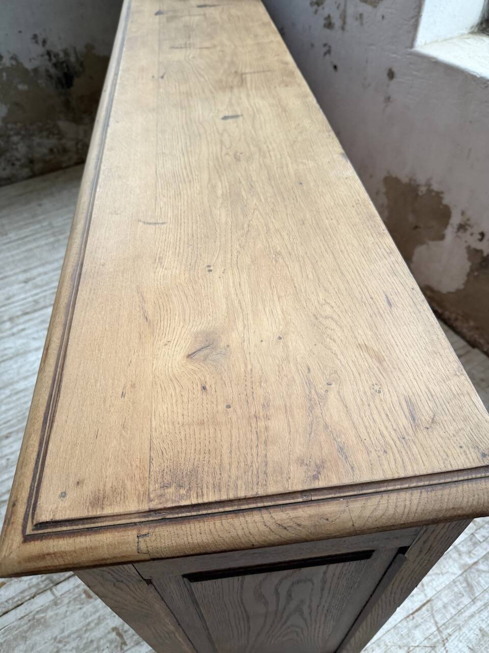 XL oak workshop sideboard with sliding doors from 1900