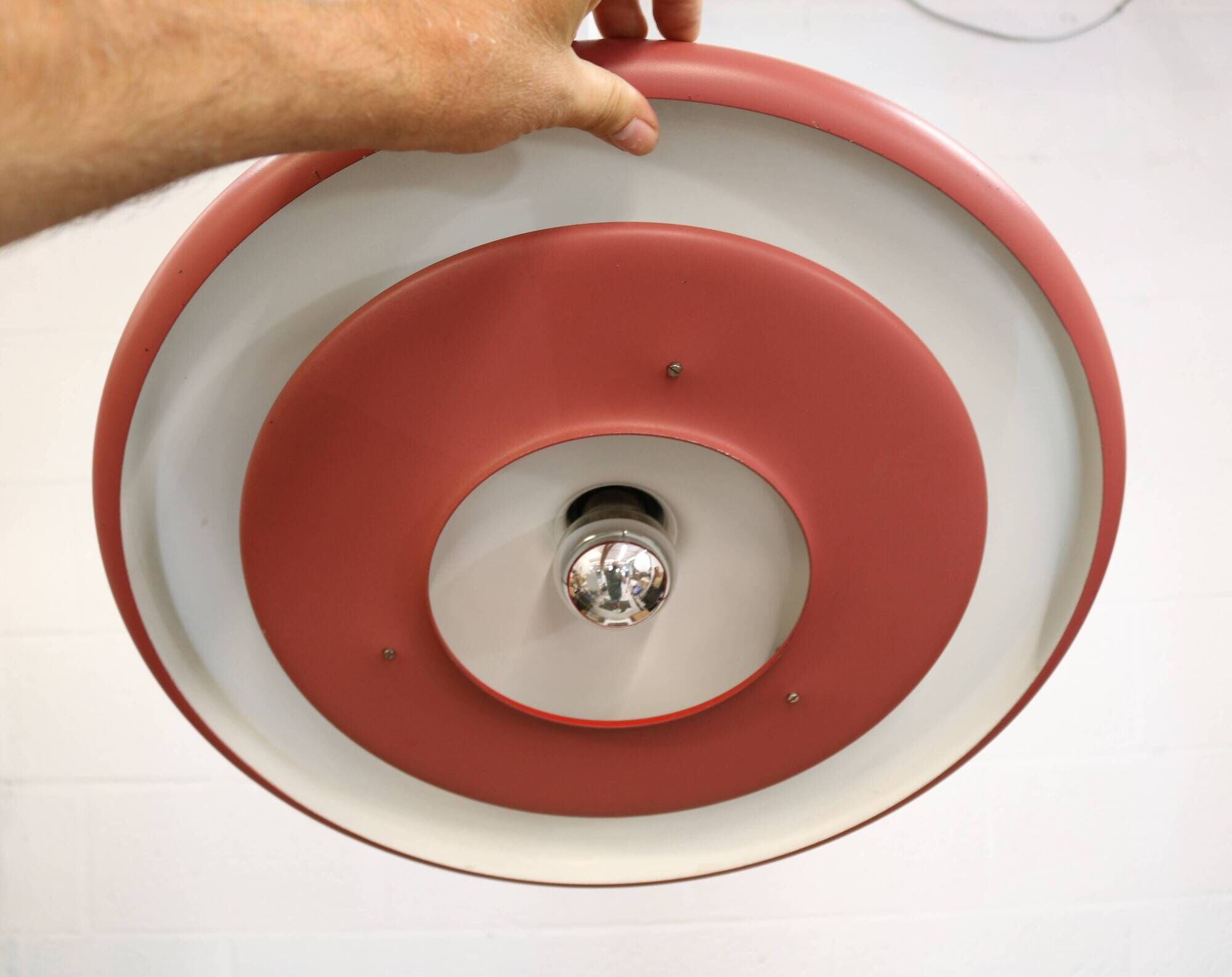 Pink XL Fog & Morup Optima Pendant Lamp: Hans Due Design, Denmark 1970s